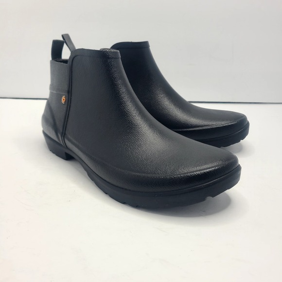 Bogs Flora Bootie 72349-001 Womens US 11 Rain Boots Black‎ Rubber Waterproof - Picture 1 of 9